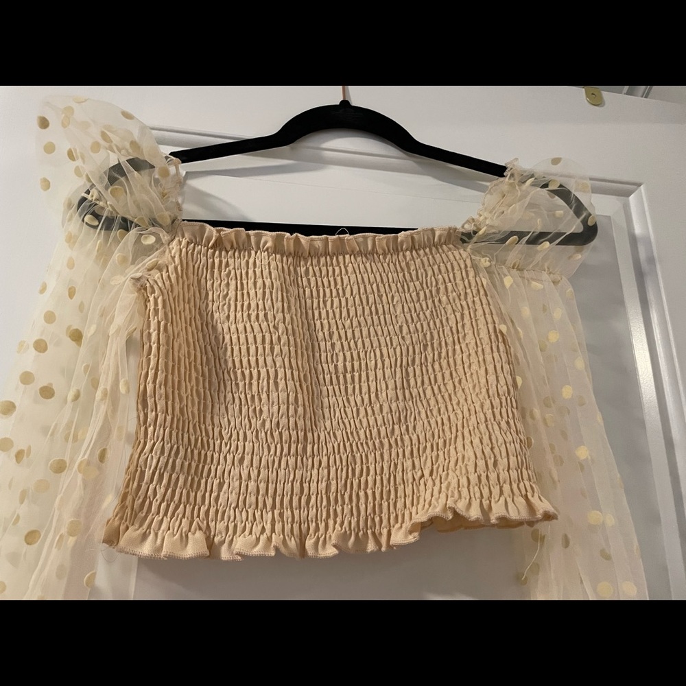 Mesh Polka Dot Top